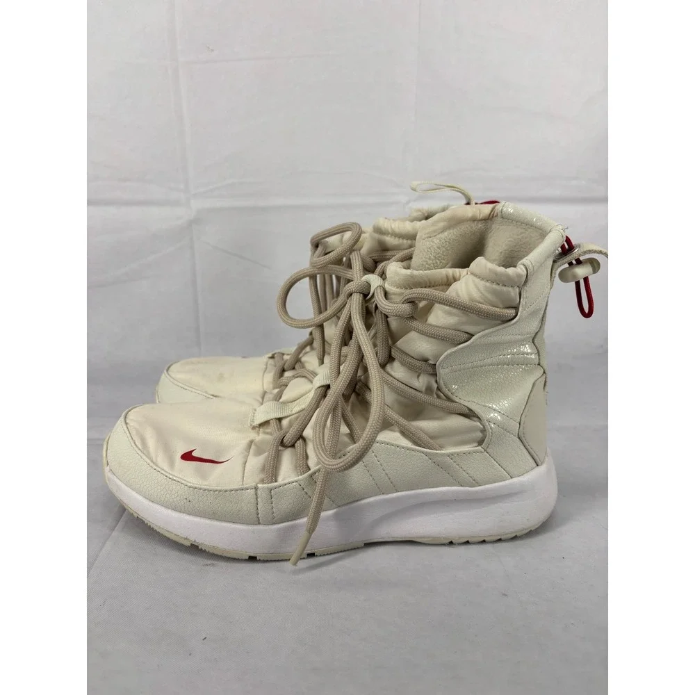 Nike Tanjun High Rise Sneakers Womens 7.5 Ivory Fleece AO0355-005